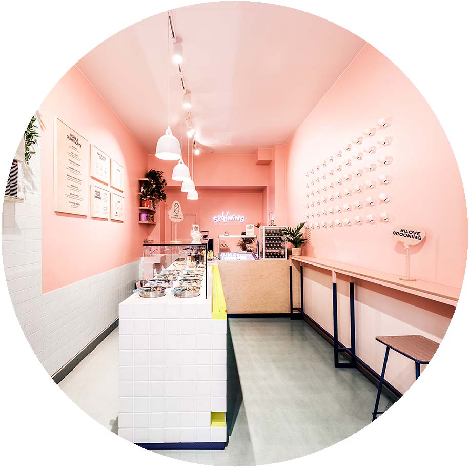 spooning cookie dough bar